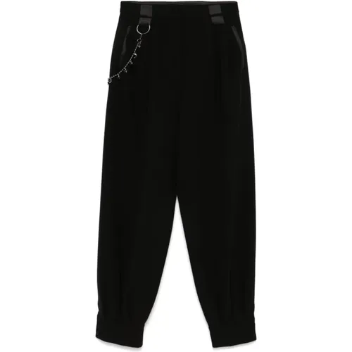 Schwarze Capsule Hose mit Ringdetails , Damen, Größe: M - Emporio Armani - Modalova