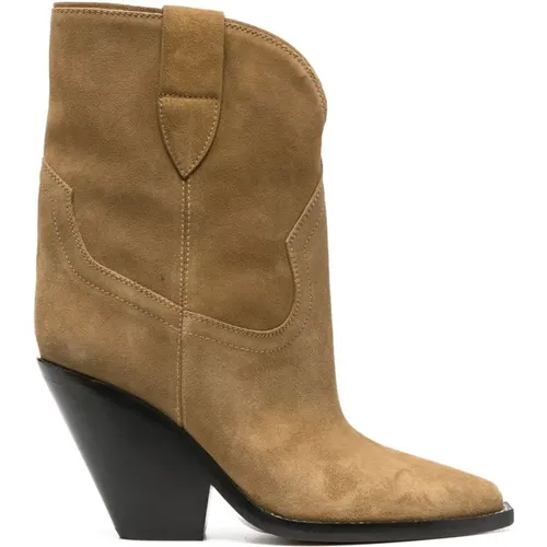 Cowboy Boots, female, , Size: 6 US Sand Suede Ankle Boots - Isabel marant - Modalova