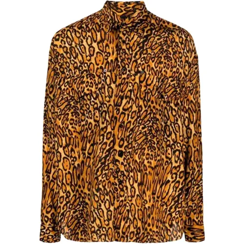 Casual Shirts, male, , Size: XL Leopard Print Classic Shirt - Moschino - Modalova