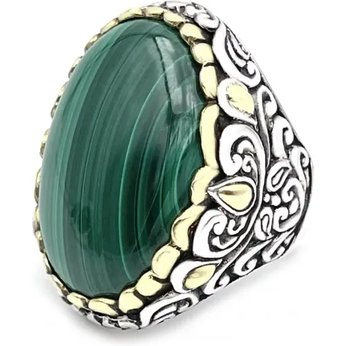 Rings, unisex, , Size: 56 MM 925 Sterling Silver Malachite Ring - Jalan Jalan - Modalova