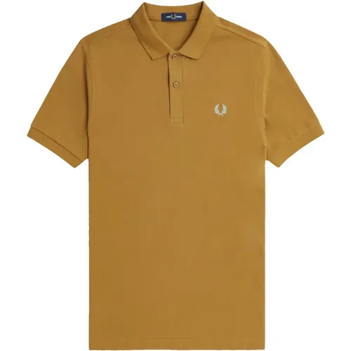 Polo Shirts, male, , Size: L Slim Fit Plain Polo Dark Caramel - Fred Perry - Modalova