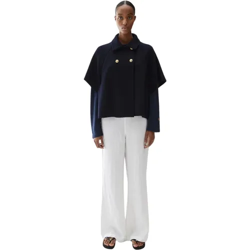 Gertrude Cape Off White , female, Sizes: M, S, L - Busnel - Modalova