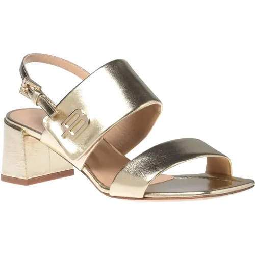 Sandal in platinum nappa leather , female, Sizes: 7 UK, 4 UK - Baldinini - Modalova