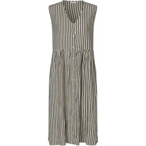 Striped V-Neck Dress , female, Sizes: XL, S, XS, L, M - Masai - Modalova
