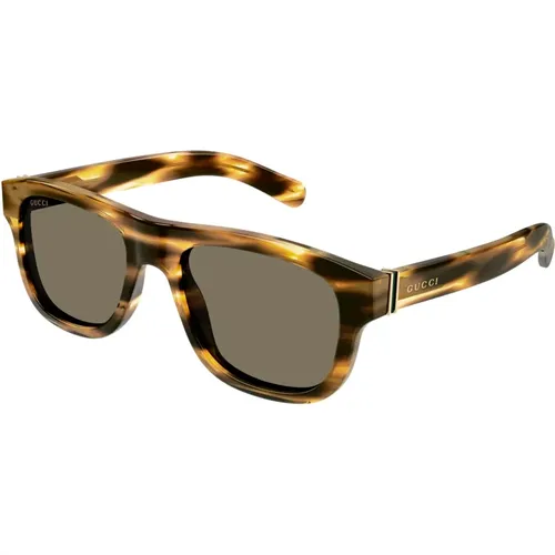 Sunglasses, male, , Size: 54 MM Stylish Sunglasses in Havana/ - Gucci - Modalova