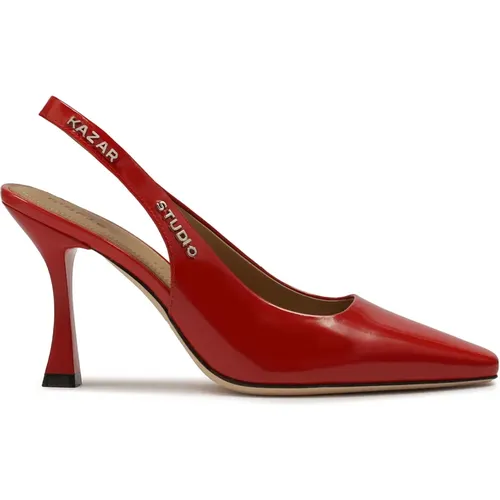 Rote Slingback-Pumps mit einem Becherabsatz , Damen, Größe: 39 EU - Kazar Studio - Modalova