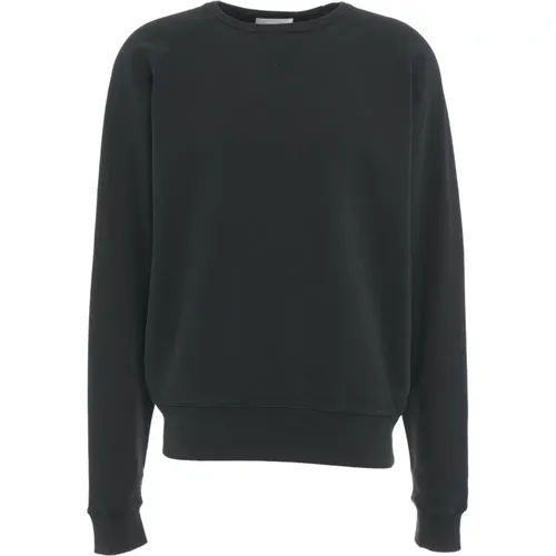 Schwarzer Sweatshirt mit gesticktem Logo Aw24 , Herren, Größe: M - closed - Modalova