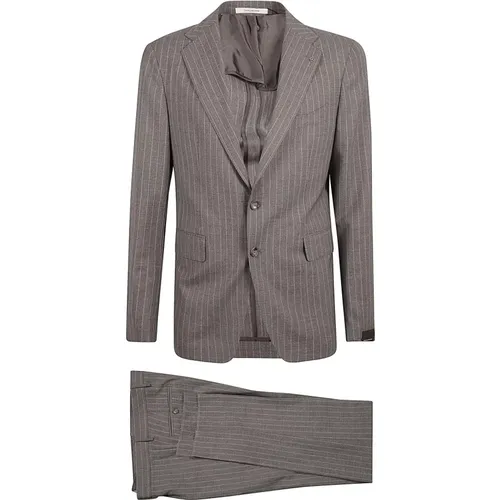 Single Breasted Suits, male, , Size: L Men's Outerwear Grigio Silver Ss24 - Tagliatore - Modalova