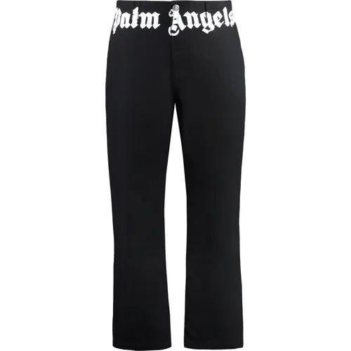 Sweatpants, male, , Size: L Logo Print Cotton Trousers - Palm Angels - Modalova