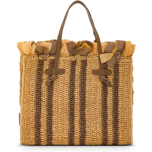 Handmade Marcella Straw Shopping Bag , female, Sizes: ONE SIZE - Gianni Chiarini - Modalova