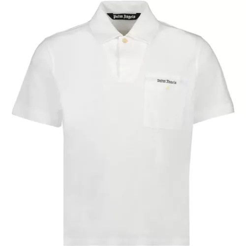 Klassisches Polo-Shirt mit Logo-Print , Herren, Größe: S - Palm Angels - Modalova