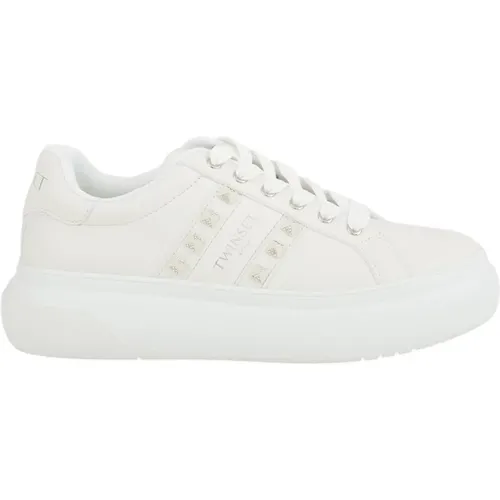 Weiße Sneaker Schuhe , Damen, Größe: 38 EU - Twinset - Modalova