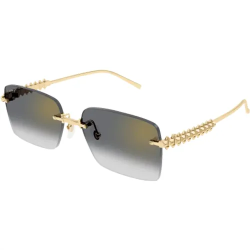 Sunglasses, unisex, , Size: L Gold Rimless Sunglasses Clash Style - Cartier - Modalova