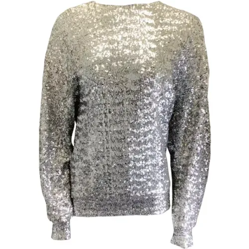 Silver Metallic Sequined Long Sleeve Top , female, Sizes: XS - Isabel Marant Pre-owned - Modalova