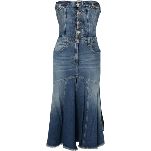 Vintage Denim Kleid 103178 , Damen, Größe: 2XS - pinko - Modalova