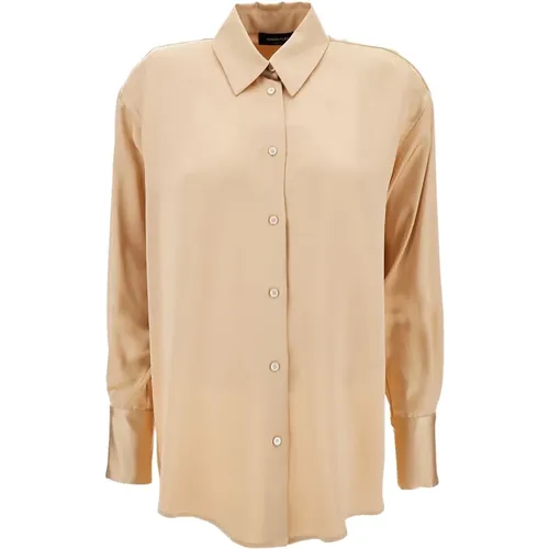 Classic Collar Satin Shirt , female, Sizes: XS, S, M - Fabiana Filippi - Modalova