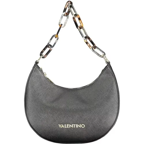 Shoulder Bags, female, , Size: ONE SIZE Black Polyethylene Handbag with Removable Chain - Valentino by Mario Valentino - Modalova