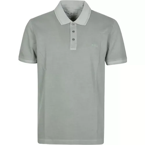 Polo Shirts,Mineral Grey Polo Shirt,Blaues Polo-Shirt - Woolrich - Modalova