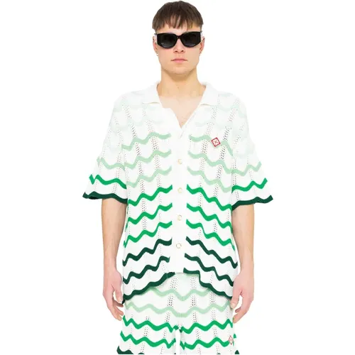 Wave Texture Shirt , male, Sizes: M - Casablanca - Modalova