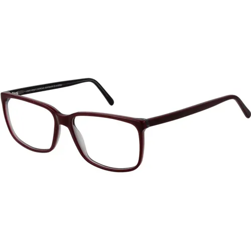 Glasses, unisex, , Size: ONE SIZE Burgundy Rectangle Optical Frames - Andy Wolf - Modalova
