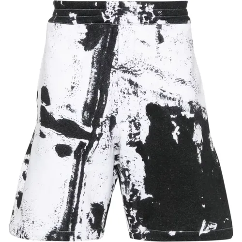 Weiße Shorts mit Farbspritzer-Detail , Herren, Größe: S - alexander mcqueen - Modalova