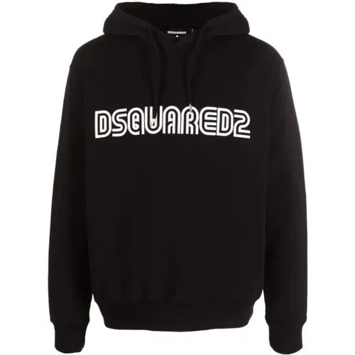 Schwarzer Sweatshirt mit Logo - Dsquared2 - Modalova