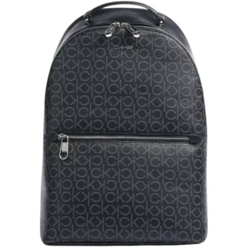 Geprägter Rucksack mit externer Reißverschlusstasche , Herren, Größe: ONE Size - Calvin Klein - Modalova