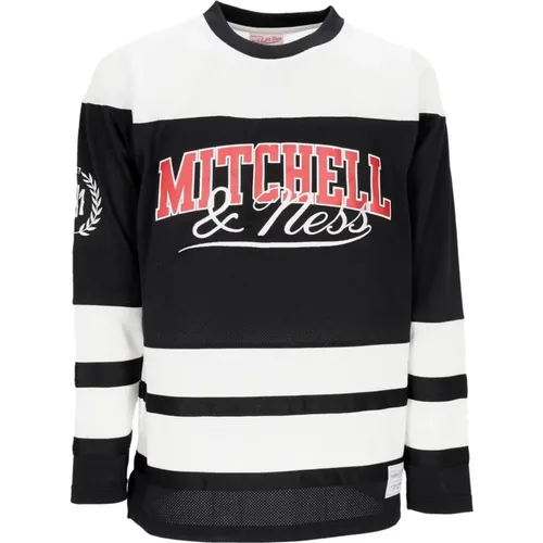 Sportswear, male, , Size: S Hockey Jersey with Long Sleeves - Mitchell & Ness - Modalova