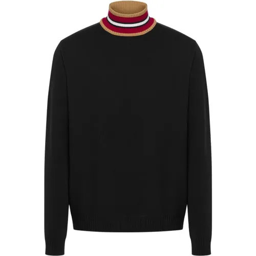 Schwarz/Kamel Rollkragenpullover - Moschino - Modalova