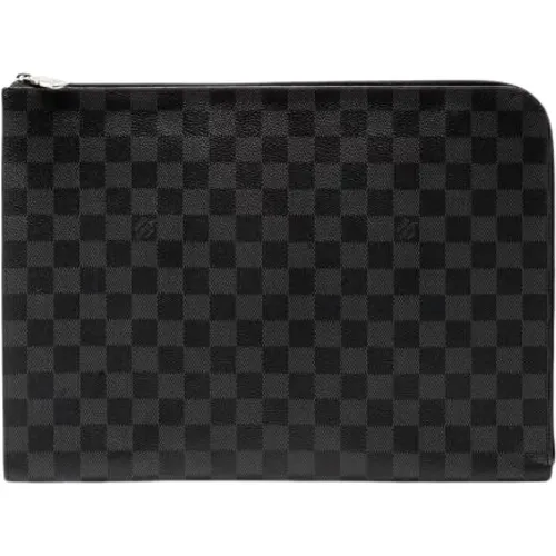 Pre-owned Clutches, male, , Size: ONE SIZE Pre-owned Pochette Jour GM NM Damier Graphite Clutch Bag - Louis Vuitton Vintage - Modalova