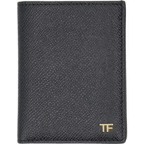 Wallets & Cardholders, male, , Size: ONE SIZE Leather Cardholder Wallet - Tom Ford - Modalova