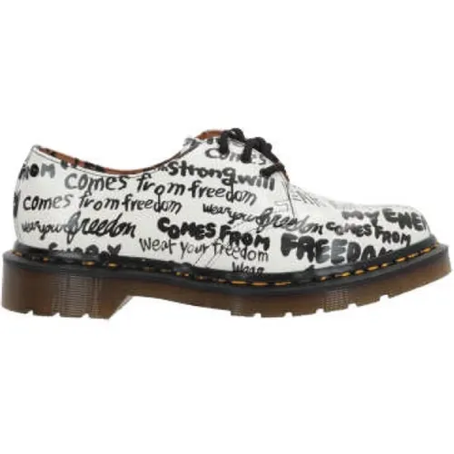 Weiße Leder-Derby-Schuhe mit All-Over-Print - Comme des Garçons - Modalova