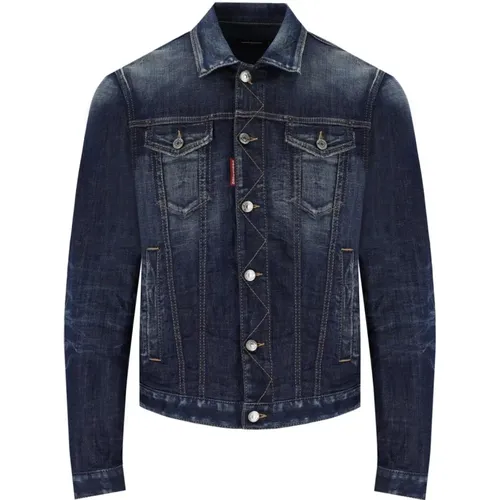 DAN Denim Medium Jacket , male, Sizes: L, XL - Dsquared2 - Modalova