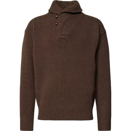 Brauner Strickpullover mit V-Ausschnitt für Herren , Herren, Größe: 2XL - Ralph Lauren - Modalova