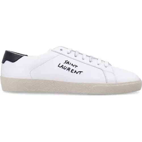 Black Sneakers Round Toe Lace-up , male, Sizes: 7 1/2 UK, 8 UK, 7 UK, 6 UK, 11 UK - Saint Laurent - Modalova