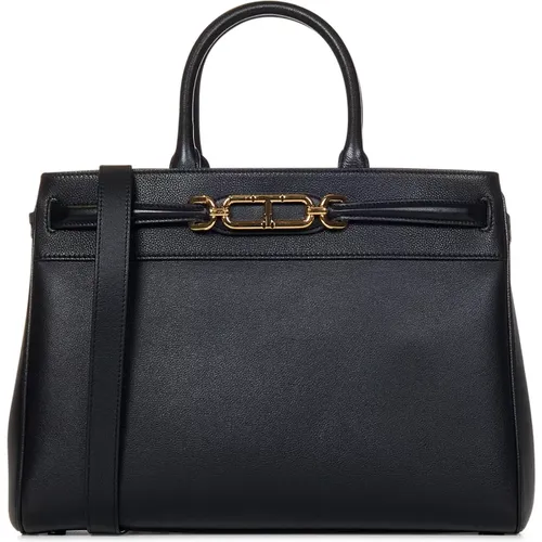 Leather Tote Bag , female, Sizes: ONE SIZE - Tom Ford - Modalova