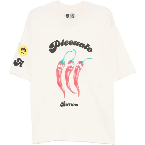 T-Shirts, male, , Size: XS Napoli Print Crew Neck T-shirt - Barrow - Modalova