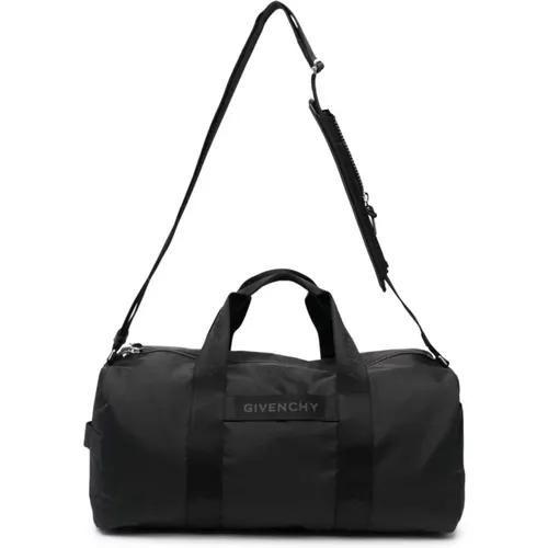Schwarze Logo-Tape Reisetasche mit Reißverschluss - Givenchy - Modalova