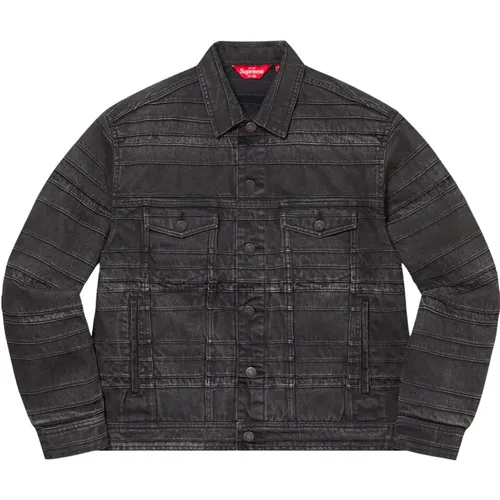 Schichtige Denim Trucker Jacke Schwarz - Supreme - Modalova