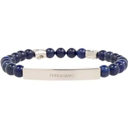 Bracelets, male, , Size: M Bracelet with stones - Salvatore Ferragamo - Modalova