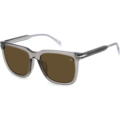 Sunglasses, male, , Size: 56 MM Transparent Grey/Brown Sunglasses - Eyewear by David Beckham - Modalova