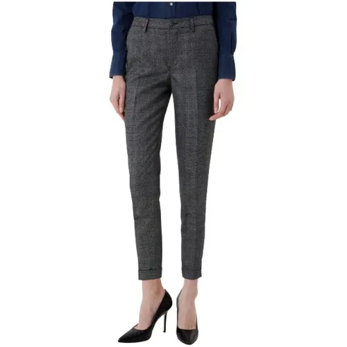 Checked Trousers with Lurex and Cropped Cut , female, Sizes: L, XS, M, 2XS, S - Liu Jo - Modalova