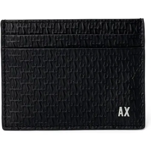 Wallets & Cardholders, male, , Size: ONE SIZE Leather Wallet with Inside Pocket - Armani Exchange - Modalova