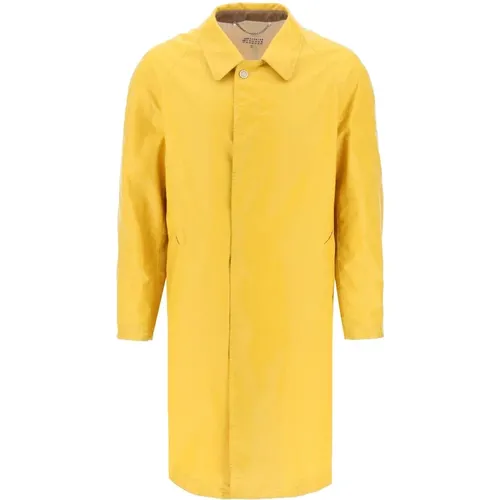 Parkas, male, , Size: S Worn Out Effect Coated Cotton Trench Coat - Maison Margiela - Modalova