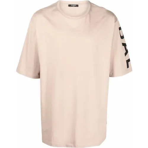 Logo Print Cotton T-shirt , male, Sizes: XS - Balmain - Modalova