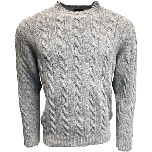 Cable Rib Crew Neck Sweater, Stardust , Herren, Größe: L - William Lockie - Modalova