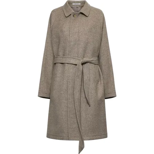 Dove Grey Herringbone Wool Cashmere Coat , male, Sizes: 2XL, 3XL, M, S, XL - Tagliatore - Modalova