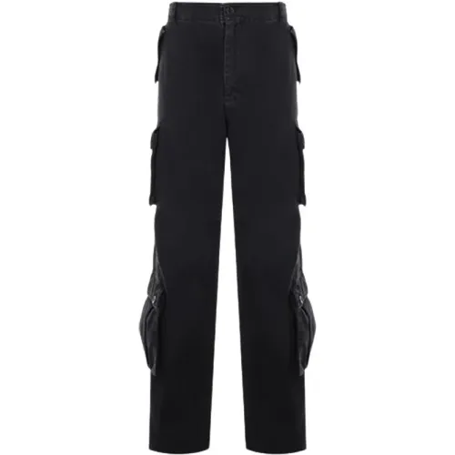 Denim Cargo Jeans with Logo Plaque , male, Sizes: M, L - Dolce & Gabbana - Modalova