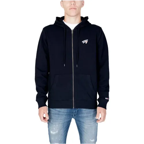 Zip-throughs, male, , Size: M Mens Hooded Sweatshirt - Tommy Jeans - Modalova