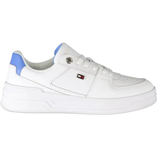 Sportliche Schnürsneaker Weiß Kontrastdetails , Herren, Größe: 40 EU - Tommy Hilfiger - Modalova